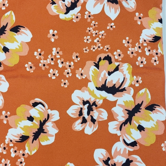 Rachel Pally Zahara Orange Reversible Floral Print Faux Leather Clutch Bag Purse - Picture 5 of 12